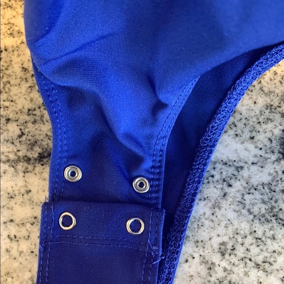 Dynamite Blue V-Neck Bodysuit - Picture 3 of 5
